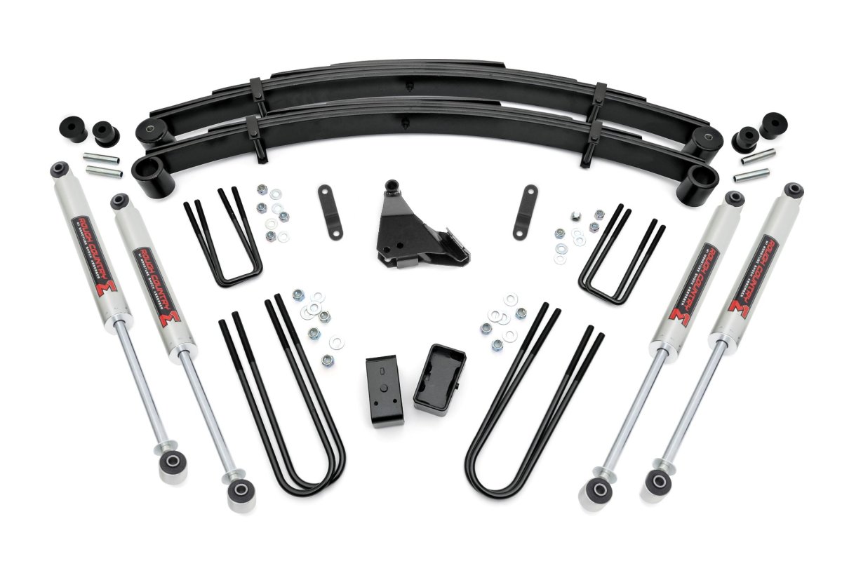 Ford F-250 Super Duty Suspension Lift Kit - Front + Rear - Rough Country - 4 Inch Lift Kit | Rear Blocks | M1 - '99-'04